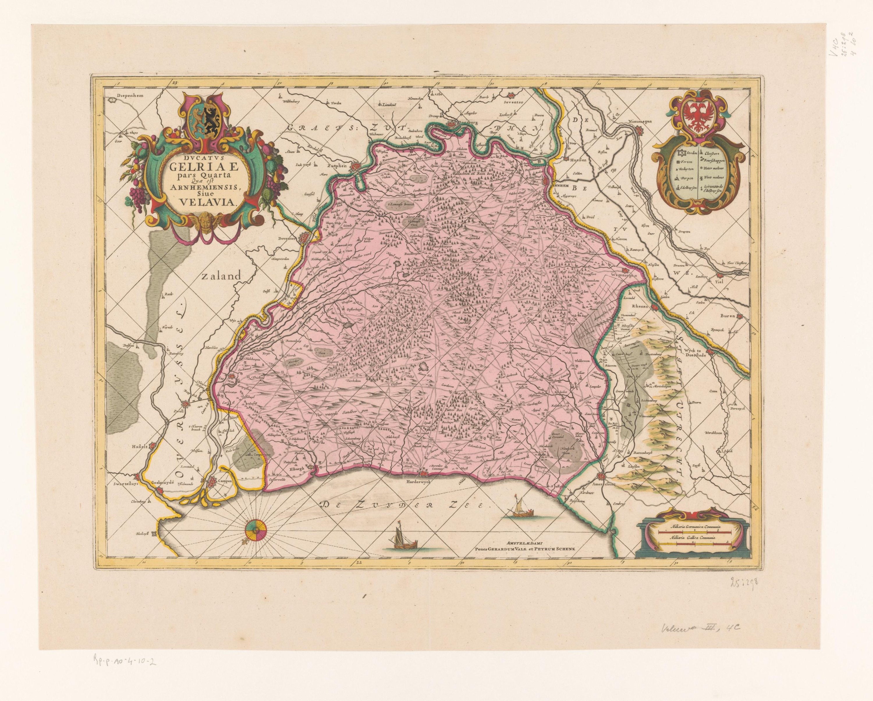 Kaart van de Veluwe. Rijksmuseum, RP-P-AO-4-10-2. Catalogusdateringen: 1641 en 1675–1711. Publiek domein; verkleind.